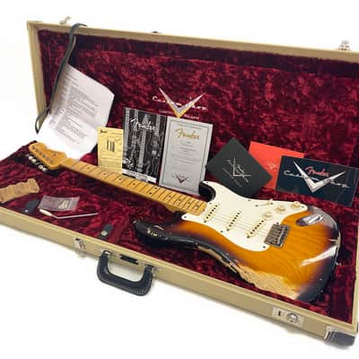 Fender Masterbuilt 58 Stratocaster (Dennis Galuszka), Abby Ybarra Pickups, 2 tone Sunburst Relic image 2