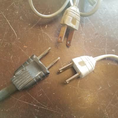 REGO one (1) 117V Power Cord Electric Cable cut Vintage non-polarized grey, black 1940s-1960s image 7