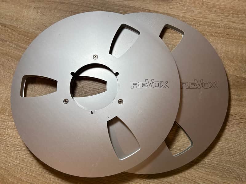2 x Revox Empty Metal Reels NAB 26,5cm 1/4" - silver image 1