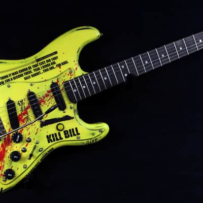 Custom Painted and Upgraded Fender Squier Strat CXS Series Custom  Aged and Worn With Graphics And Matching Headstock image 6