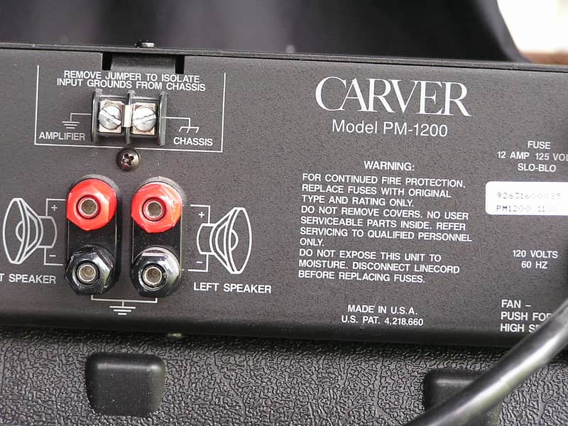 Carver PM-1200 dual channel power amplifier | Reverb