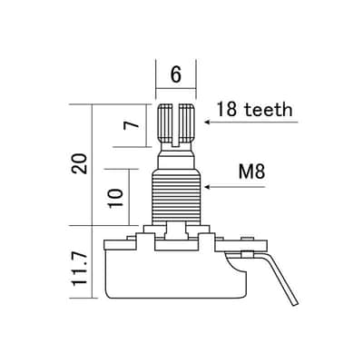 500 Ko Linear Potentiometer split shaft 6mm metric theard 8 mm image 4