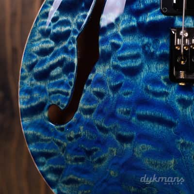 PRS Wood Library Special 22 Semi Hollow Quilt River Blue image 12