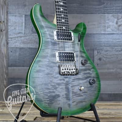PRS Wood Library CE-24 Satin Quilt Top - Faded Gray Black Green Burst with Gigbag image 10