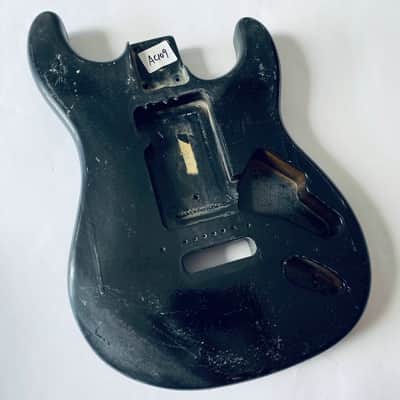 Black Basswood Guitar Strat Style Body image 1