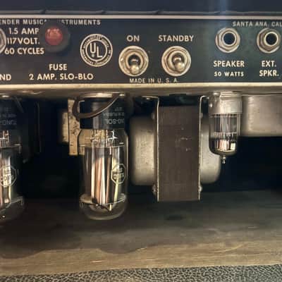 Fender Bassman 2-Channel 50-Watt Guitar Amp Head 1967 - Black Panel image 4