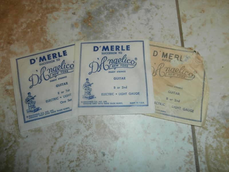 Three Vintage Circa 1960's D'Merle Guitar String Packets! "Successor to D'Angelico"! image 1