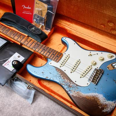 FENDER USA Custom Shop Ltd Red Hot Stratocaster Super Hvy Relic "Lake Placid Blue + Maple" (2024) image 1