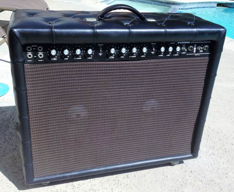 Plush Super 450 Tube Combo Amp 1972 Black Tuck N Roll Kustom Amplifier Twin 2x12 Speakers image 1