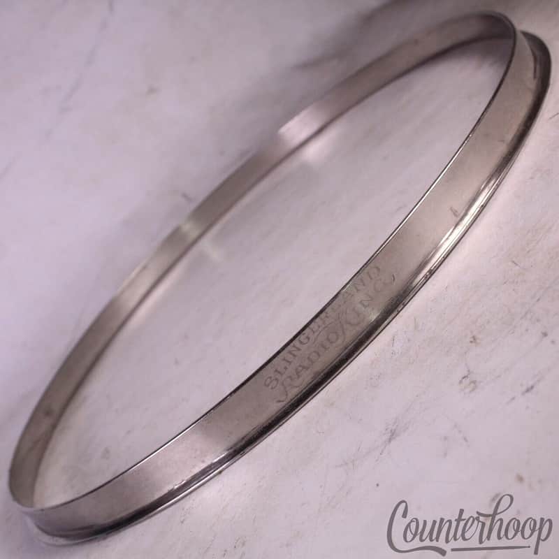 *Slingerland 14"Engraved Radio King Brass Single-Flange Snare/Tom Drum Rim/Hoop image 1