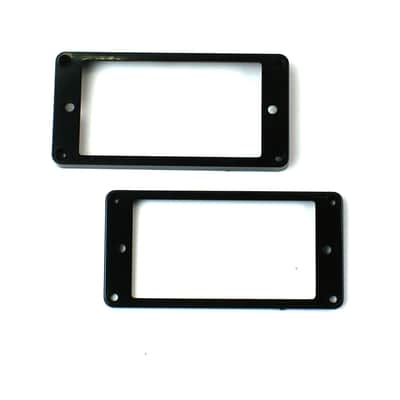 Set of 2 Humbucker Pickup Mounting Rings bridge/neck ,Flat bottom Black