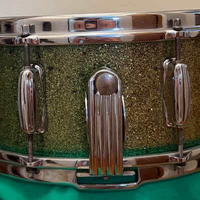Slingerland Radio King Snare Drum 1950’s - Green Sparkle image 6