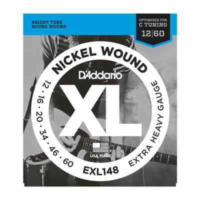 D'Addario E-Guit.StringEXL148 12-60 Drop Nickel Wound Drop C Tuning - Electric Guitar Strings image 1