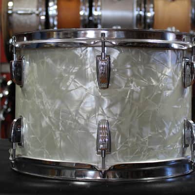 00s Lawton Drum Company 8x12 Tom and 16x16 Floor Tom in White Marine Pearl image 3
