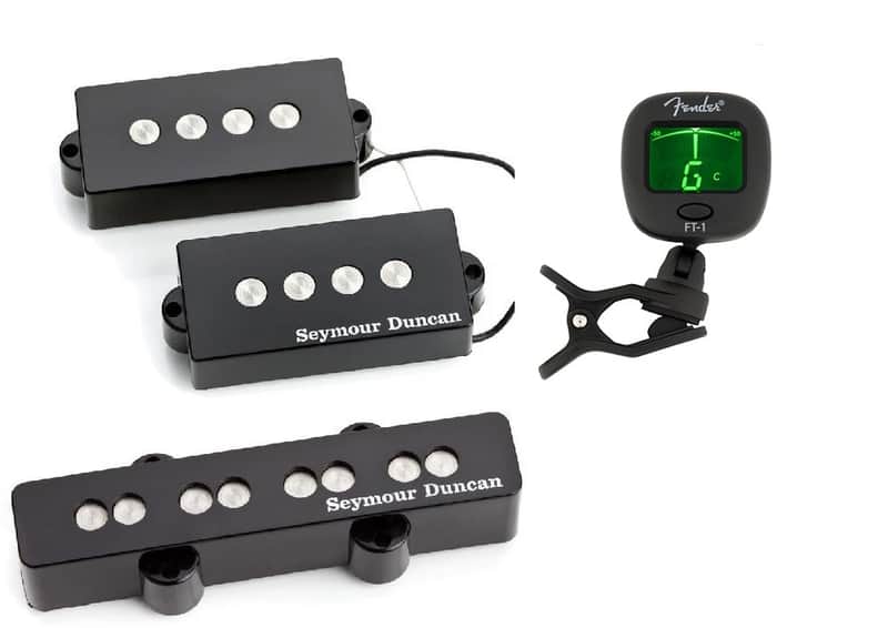 Seymour Duncan Quarter Pound PJ Precision P Jazz Bass Pickup Set SPB-3 & SJB-3 ( Free Fender Tuner ) image 1
