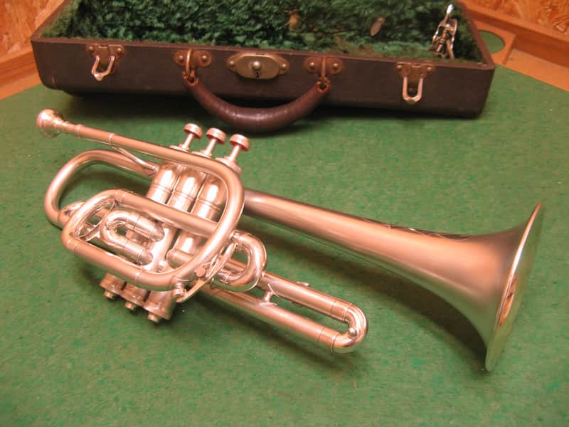 H.N. White American Standard Silver Cornet 1932 - Excellent! - Case and H.N. White 3 Mouthpiece image 1