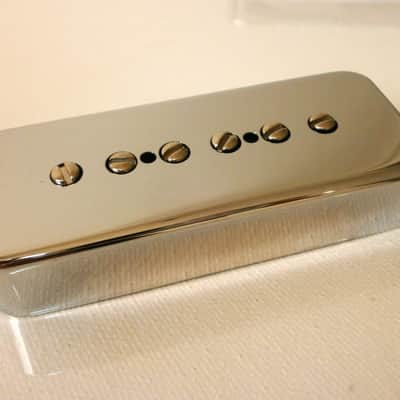 SOAP BAR P90 Pickup 1pc Metal CHROME PLATED Nickel Silver Cover Vintage  Gibson Epiphone Custom Shop Q image 4