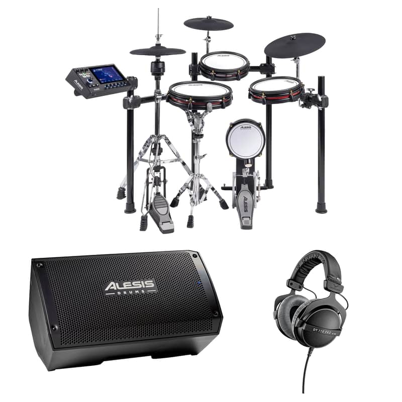 Alesis Strata Club 7-Piece Electronic Drum Kit w/7" Touchscreen Module + Drum Monitor + Headphones image 1