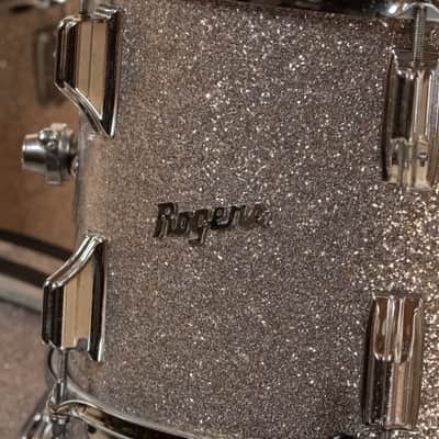 1960s Rogers Buddy Rich 'Headliner' Cleveland Era in Silver Sparkle - 14x20, 9x13, 16x16 image 8