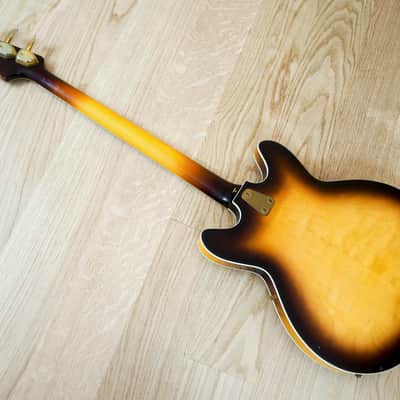 1968 Hagstrom Concord C-2 Deluxe Vintage Hollowbody Bass Guitar Ebony Board & Gold Hardware, Viking image 14