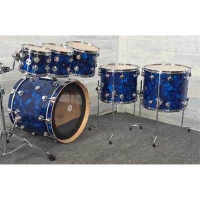 Used DW Collectors VLT 333 Maple 7pc Drum Set Blue Moonstone - Very Good image 9