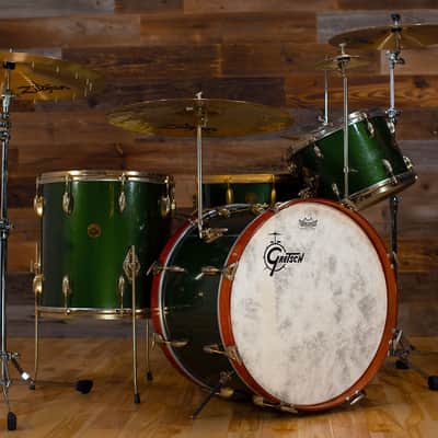 Gretsch 1958 Birdland 4 Piece Rare And Collectable Drum Kit, Cadillac Green With Gold Hardware image 1