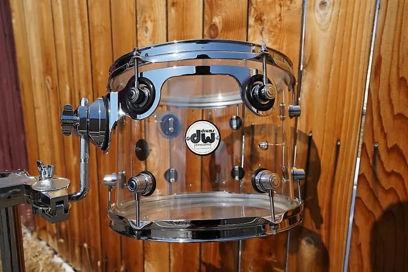 DW Design Series 9" x 12" Clear Acrylic Tom w/ STM Mount & Bracket | 12" Tom image 1