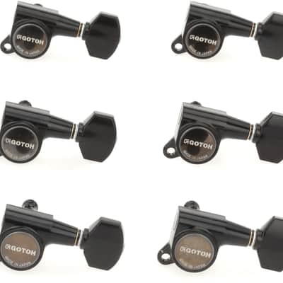 Gotoh SG381-07 Tuning Machine Set - 6 In-line Right-handed  Black Chrome image 1