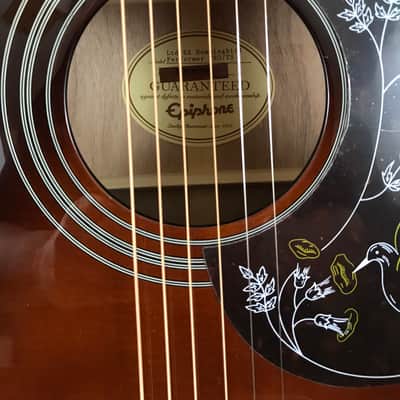 Epiphone Limited Edition Hummingbird Performer PRO Electric/Acoustic Guitar – Tobacco Sunburst image 3