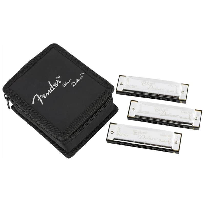 Fender Harmonica Blues Deluxe Mouth Organ 3 Pack With Case Key C-G-A image 1