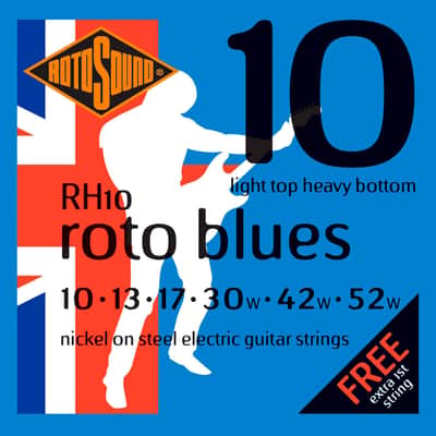RH10 Roto Blues Nickel Light Top/Heavy Bottom 10/52 Rotosound image 2