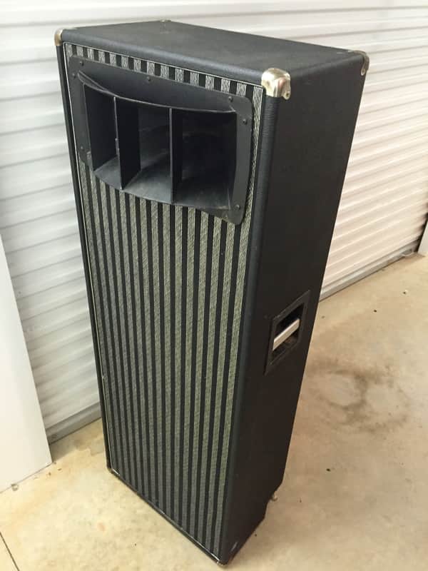 Vintage Kasino Kustom THEA 1970s Powered Black PA Speaker System ALL Discreet 120 Watts Horn+2 15s image 1
