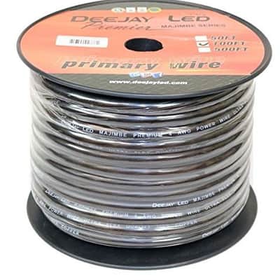 Four-gauge 100 Foot Black Pure Copper Stranded Power Cable Content Oxygen Free Copper Stranded Wire Style With Thick Black Outer Jacket Power Rating DEEJAY LED TBH4100BLKCOPPER image 4
