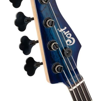 Cort GBFUSION4BB GB Series Fusion Bass Guitar w/Gig-bag. Blue Burst DIRECT SHIP image 4