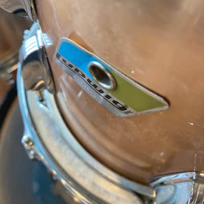 Ludwig 7pc Drum Kit - 8”, 10”, 12”, 13”, 16”, 18” and 24” Early-80’s - Brushed Gold image 7