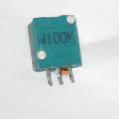 FIVE broken (for parts - AS IS/ FINAL SALE) Boss / Alpha & Alps  potentiometers (various values) 1990s - 2010s - 3 green, 2 teal, 4 are square, 1 is rectangle (stacked) values are in the description (NO: pedals/other items) image 18