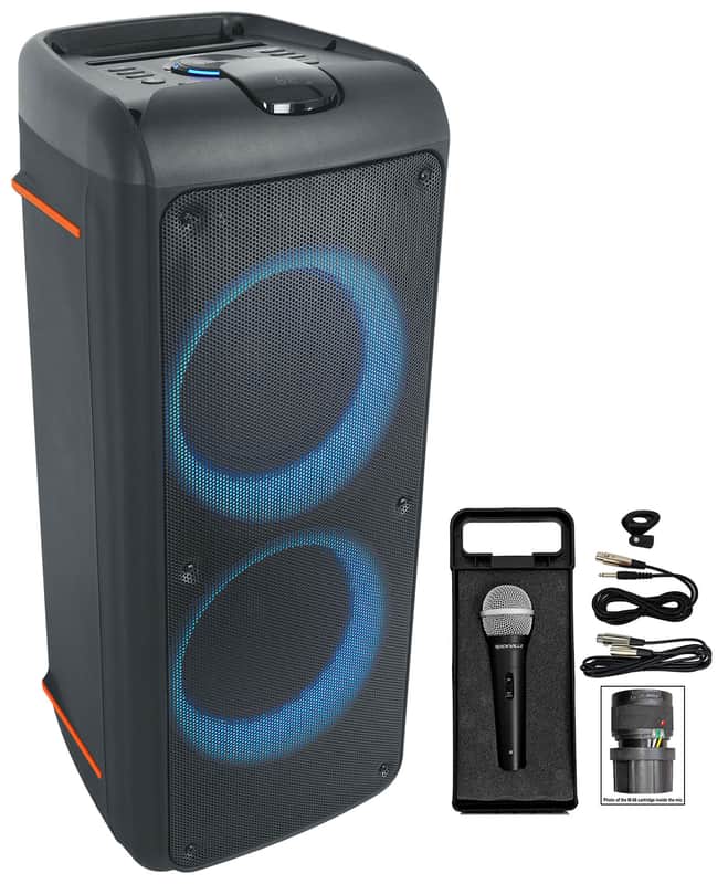 Rockville ROCK PARTY 9 Dual 8" Wireless Rechargeable Karaoke Machine System+Mic image 1