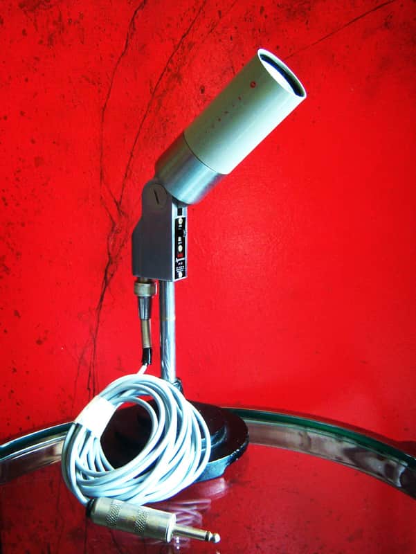 Vintage RARE 1960's Turner 44D / 466 dynamic microphone High Z Satin Chrome w cable 33D 22D 77A image 1