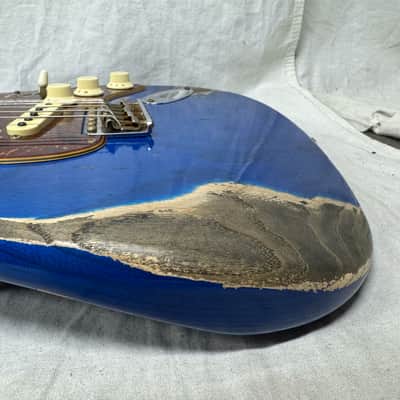 Fender USA Custom Shop '62 1962 Stratocaster Heavy Relic Guitar with COA + Case 2022 - Sapphire Blue Transparent / Rosewood fingerboard image 22