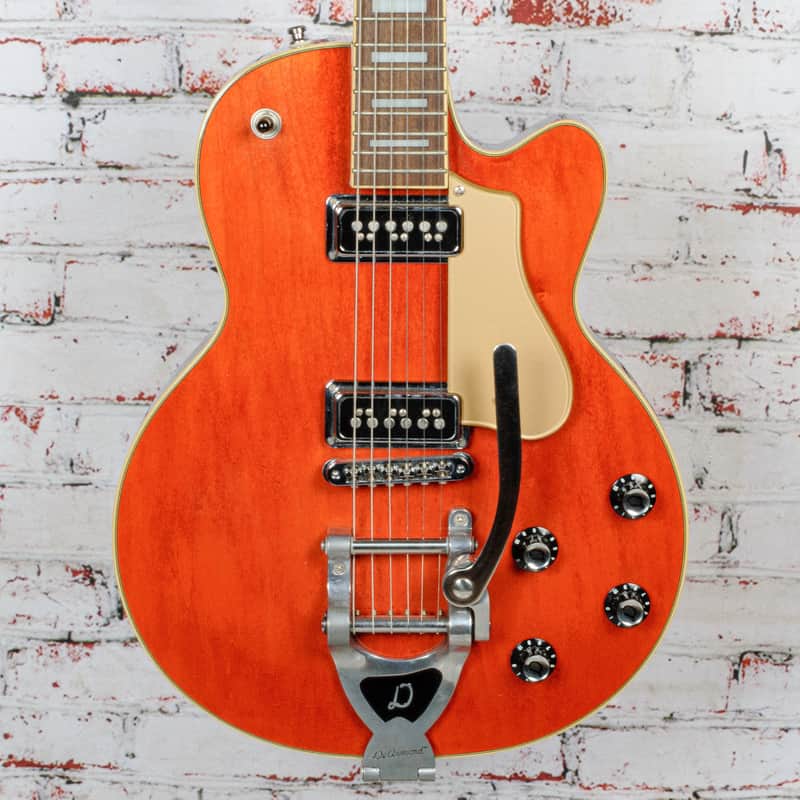 DeArmond - M77T Solid Body Electric Guitar - Trans Orange - w/Bag - x8576 - USED image 1