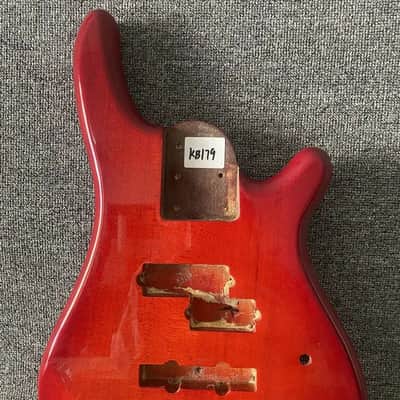 Transparent Red Basswood 5 String PJ Bass Body image 2