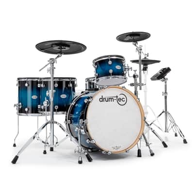 drum-tec pro 3 with Roland TD-27 - 1 up 2 down - Blue Burst