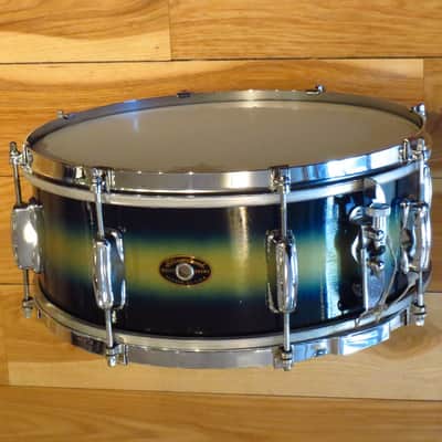 Slingerland 5.5x14 Student Model Snare Drum Blue/Gold Duco 1960 image 2