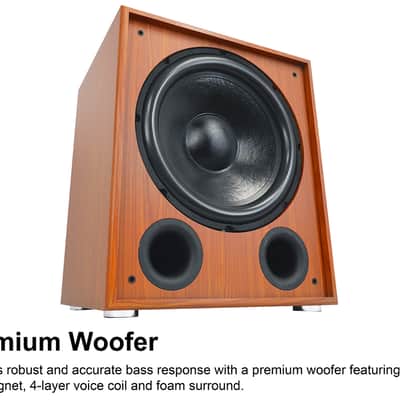 Rockville Rock Shaker 15" Inch Wood 1000w Powered Home Theater Subwoofer Sub image 8