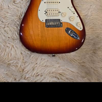 2012 Fender American Stratocaster in Ash with Rosewood Fretboard Sienna Sunburst image 2