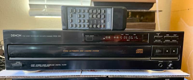 Denon DCM-350 5 Disc CD Player Changer w/ Remote; Tested SEE VIDEO