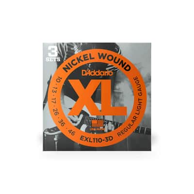 D'Addario EXL110-3D Electric Guitar Strings 3-Pack - Regular Light .010-.046 image 1