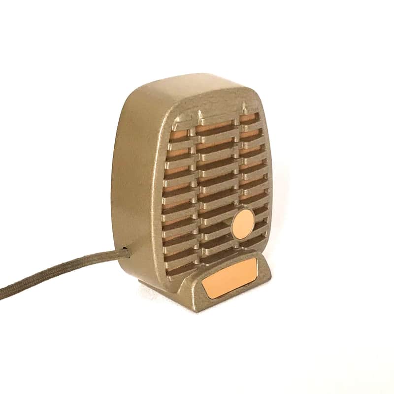 Near Mint Vintage 1950’s Shure CX-80G Gold Finish HiZ Crystal Microphone-All  Original-  Harmonica Mic image 1