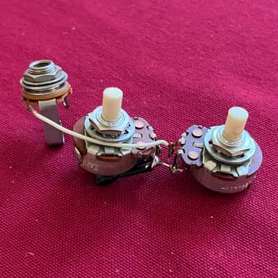 Set 1976 Fender Mustang Jazz Musicmaster bass pots harness jack image 1