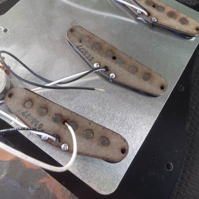 Fender Strat pickguard semi loaded Brandon Wound 1977 pickups '77 pots knobs etc image 3
